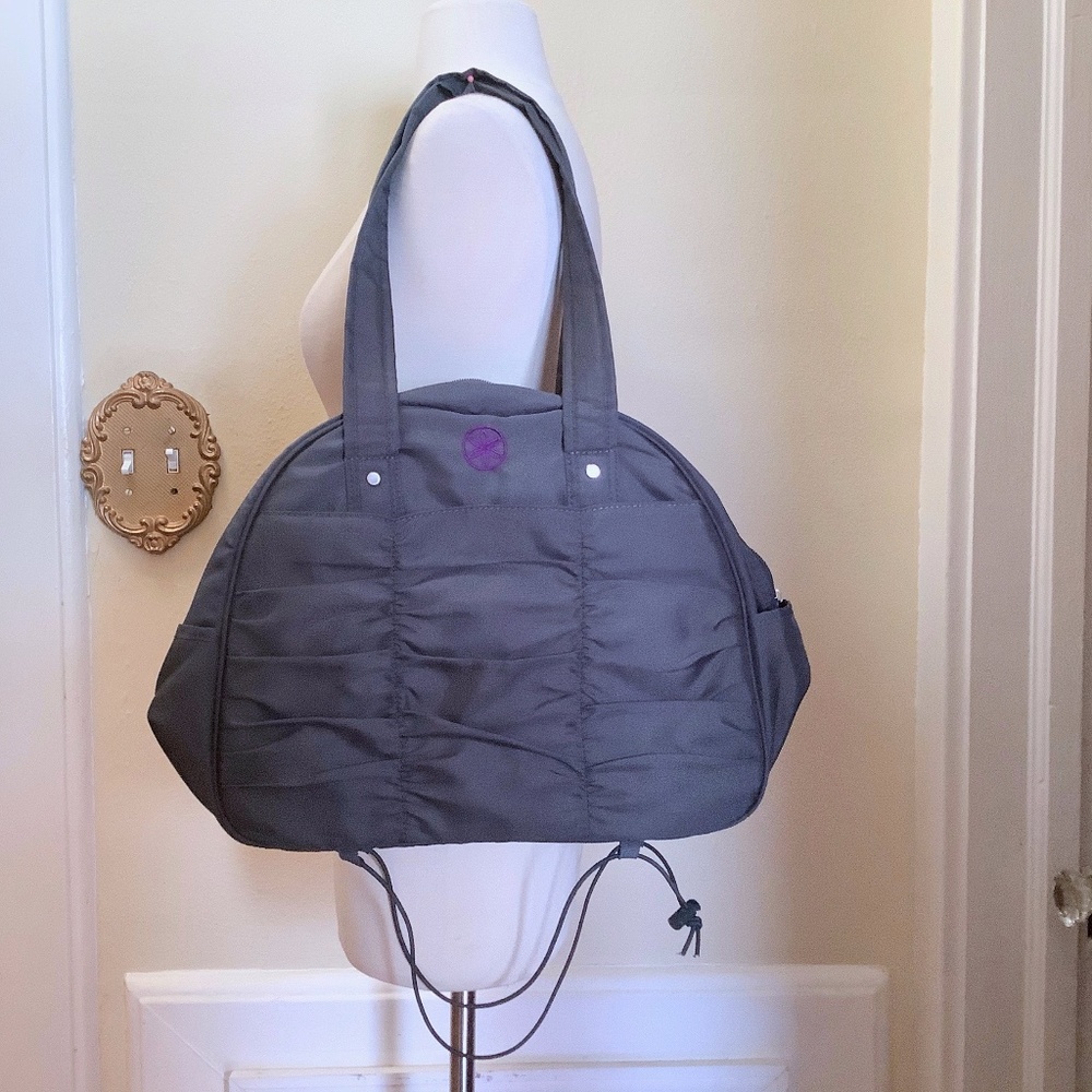 Gaiam Grey + Purple Gym / Yoga Shoulder Bag